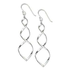    Sterling Silver Double Helix Earrings on French Wires.: Jewelry