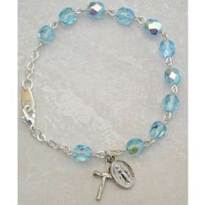  March Birthstone Bracelet Aqua March Birthday Youth Rosary 