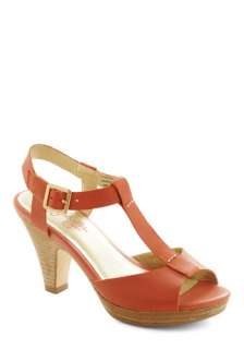 Hey There Heel in Coral by Seychelles   Orange, Solid, Buckles, Casual