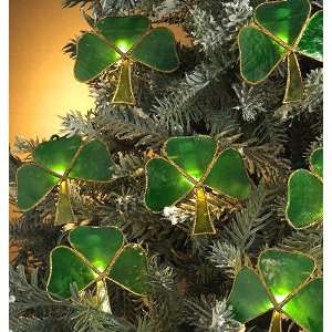  10 Piece Green Irish Shamrock Christmas String Light Set 