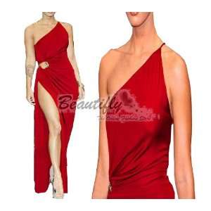   Red One shoulder Long Formal Prom Gown Evening Party Women Dress