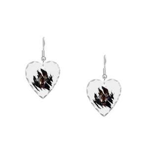  Earring Heart Charm Wolf Rip Out: Artsmith Inc: Jewelry