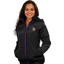Pro Line Minnesota Vikings Womens Tonal Plaid Hooded Jacket    