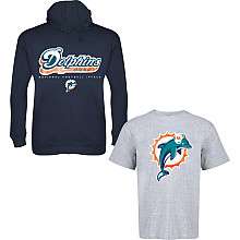 Miami Dolphins Big & Tall Hooded Sweatshirt & T Shirt Combo   NFLShop 