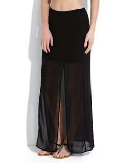Black (Black) Black Split Front Maxi Skirt  254013701  New Look