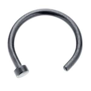  18G 3/8   Black Anodized Titanium Nose Hoop Ring: Jewelry
