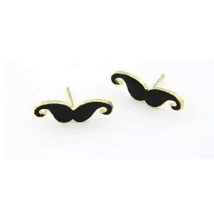  Charmed by Stacy Black Mustache Earrings Jewelry
