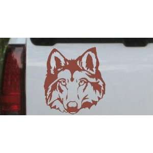 Wolf Head Animals Car Window Wall Laptop Decal Sticker    Brown 10in X 
