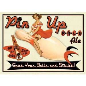  Pin Up Pale Ale Beer Bowling Retro Vintage Tin Sign: Home 