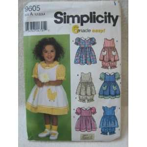   9605 Toddlers Dress, Pinafore and Pantaloons Pattern 