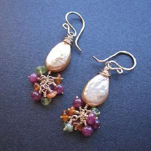  Calico Juno 14K Gold filled Mother of pearl ruby carnelian 