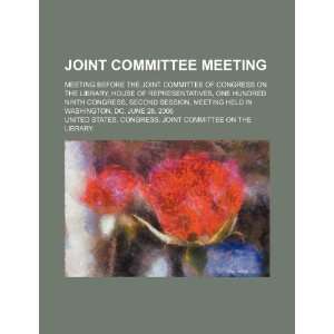  Joint committee meeting meeting before the Joint Committee 