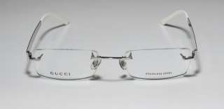  GUCCI 2857 52 19 140 SILVER/WHITE STAINLESS STEEL RIMLESS EYEGLASSES 