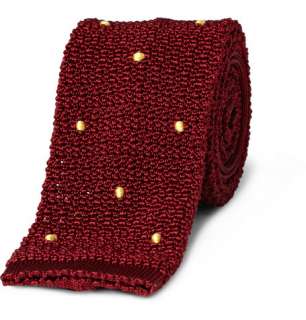    Accessories  Ties  Neck ties  Spotted Knitted Silk Tie