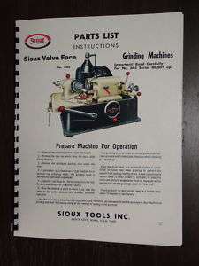 Sioux 645 Valve Grinder Manual Serial Number 40001 & Up  