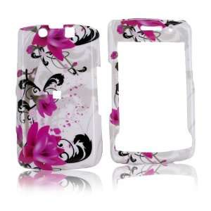  For Blackberry Storm 2 9550 Hard Case Pink Flowers Whit 