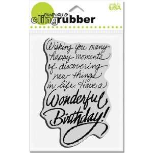  Cling Birthday Wish   Rubber Stamps: Arts, Crafts & Sewing