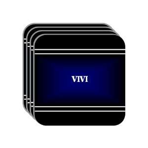 Personal Name Gift   VIVI Set of 4 Mini Mousepad Coasters (black 