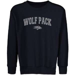  Nevada Wolf Pack Youth Navy Blue Logo Arch Crew Neck 