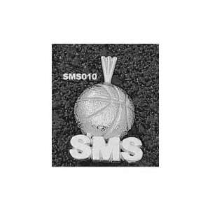   Solid Sterling Silver SMS Basketball Pendant