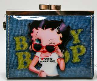 Betty Boop Jeans Geldbörse Portmonee Clip Verschluss  