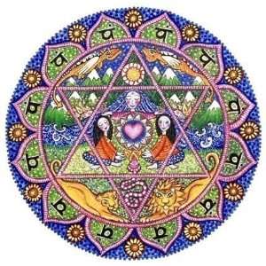  Fourth Chakra Heart Mandala Print by Renowned Aussie 