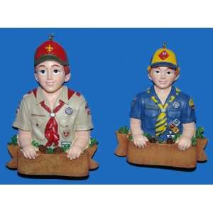  Cub Scout & Boy Scout Christmas Ornaments (set of 2 