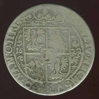 POLAND RARE BEAUTIFUL ORT 18 GROSZY SILVER COIN 1622   