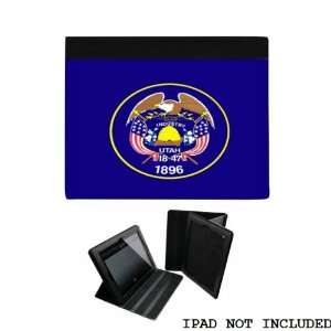 Utah Flag iPad 2 3 Leather and Faux Suede Holder Case Cover