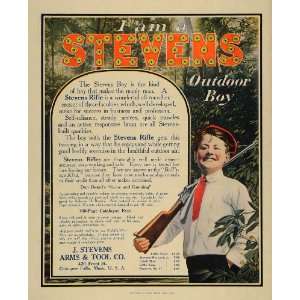  1909 Ad J. Stevens Arms Tool Rifle Outdoor Gun Hunting 