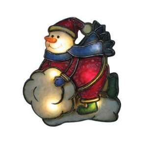   Battery Operated Antique Lighted Snowman Window Decoration (48 941 23