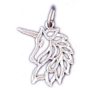  14kt White Gold Unicorn Pendant Jewelry