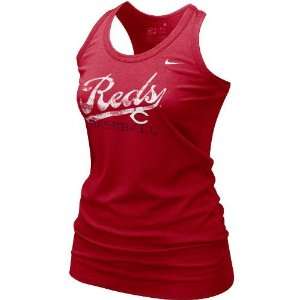   Reds Ladies Red 7th Inning Stretch Tank Top