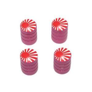 Japan Flag   Rising Sun Tire Rim Valve Stem Caps   Pink