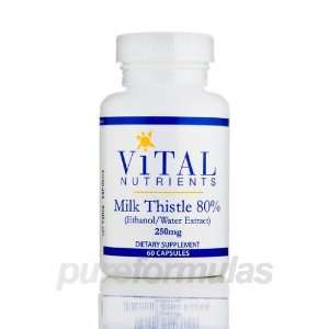  Vital Nutrients Milk Thistle 80% Silymarin 60 Capsules 