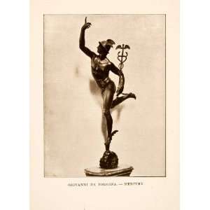  1906 Print Statue Fly Mercury Hermes Giovanni Bologna Mythology 