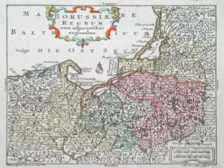 PREUSSEN PRUSSIA Polen Poland KARTE LOTTER ca 1760  
