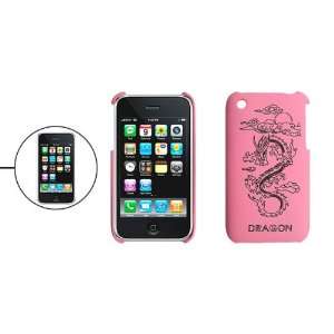   Dragon Print Pink Plastic Back Shell Case for iPhone 3G Electronics
