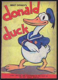 1935 DONALD DUCK Linen Book, Whitman #978,1st DD Story  