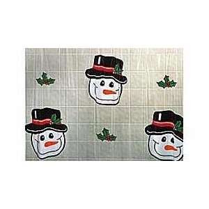 Christmas SNOWMAN shower curtain and 12 matching Snowman shower 