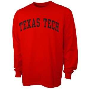 com Texas Tech Red Raiders Scarlet Vertical Arch Long Sleeve T shirt 