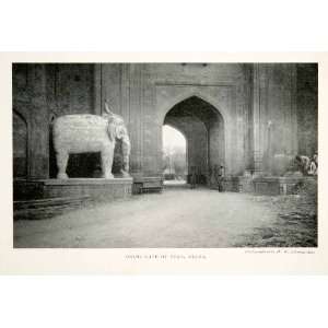  1905 Print New Delhi Gate India Walled City Fortress 