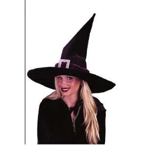 Witch Hat Black Pleated Velour 