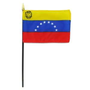  Venezuela 4in x 6in Stick Flag With Seal Patio, Lawn 