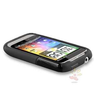  For HTC Wildfire S TPU Case , Frost Black S Shape Cell 