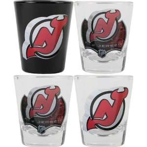 New Jersey Devils 3D Logo Shot Glass Set:  Sports 