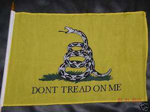 Yellow Gadsden Dont Tread on Me 12x18 stick flags 1 NEW  
