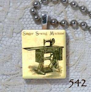Singer Treadle Sewing Machine   Scrabble Charm  