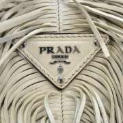 PRADA Nappa Leather Small Fringe Tote w Strap Cera