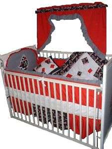Baby Nursery Crib Quilt w/Tampa Bay Buccaneers fabric  